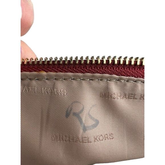 Michael Kors Beckett Large Leather Satchel Handbag Burnt Red Pebble Grain - Picture 12 of 12